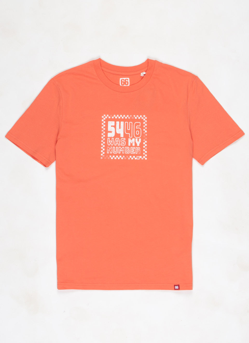 54-46 Was My Number - Pale Orange T-shirt - AceTee by 66 Clothing