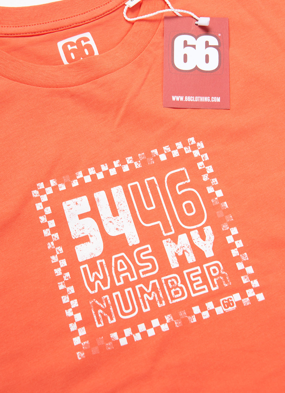 54-46 Was My Number - Pale Orange T-shirt - AceTee by 66 Clothing