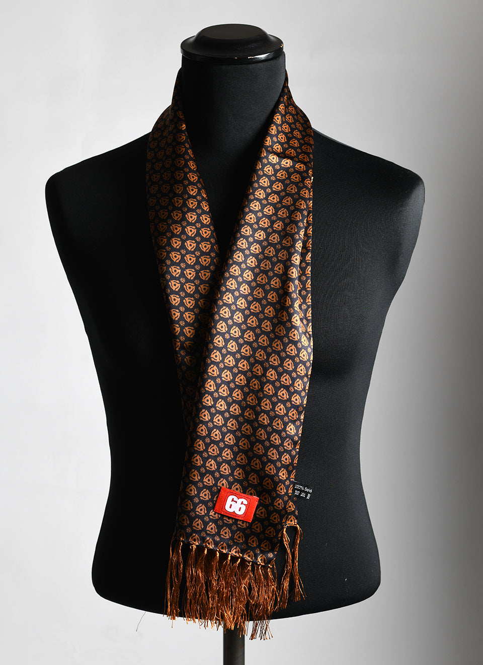 Black and Copper '45s' Silk Scarf by 66 Clothing - Inspired By Record 45 rpm Adapters