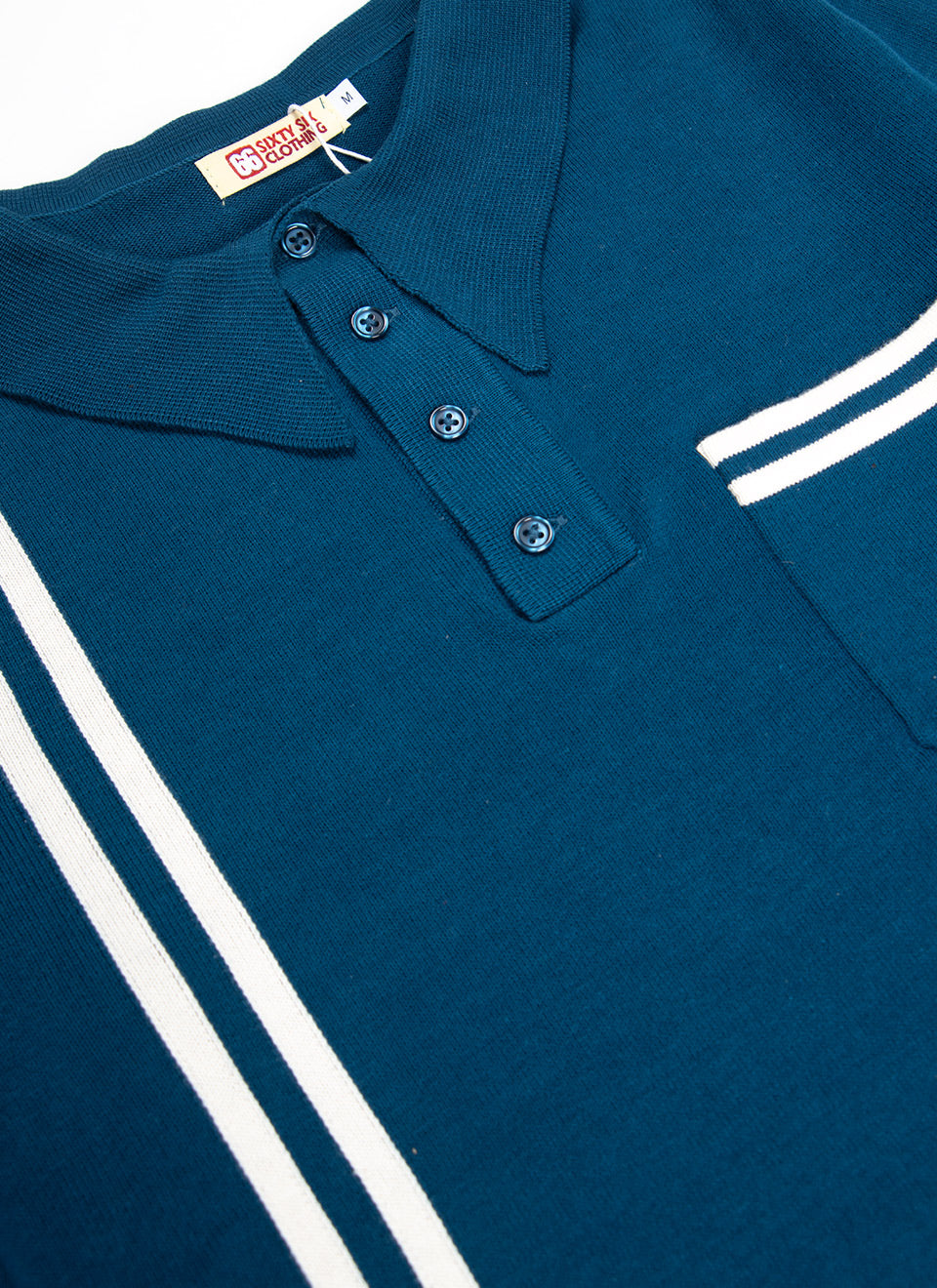 The 'Dave Quad' In Petrol Blue Stripe - Dave From Quadrophenia Inspired Top - by 66 Clothing (Copy)