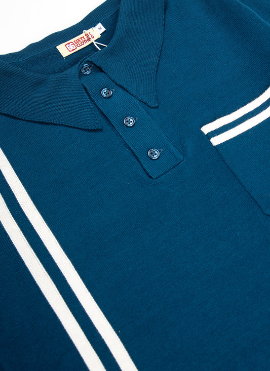 The 'Dave Quad' In Petrol Blue Stripe - Dave From Quadrophenia Inspired Top - by 66 Clothing (Copy)