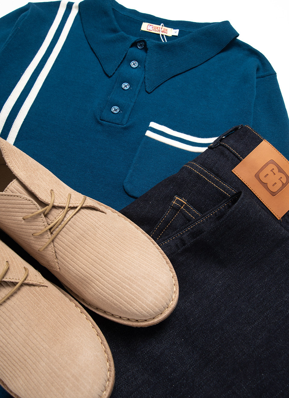 The 'Dave Quad' In Petrol Blue Stripe - Dave From Quadrophenia Inspired Top - by 66 Clothing (Copy)