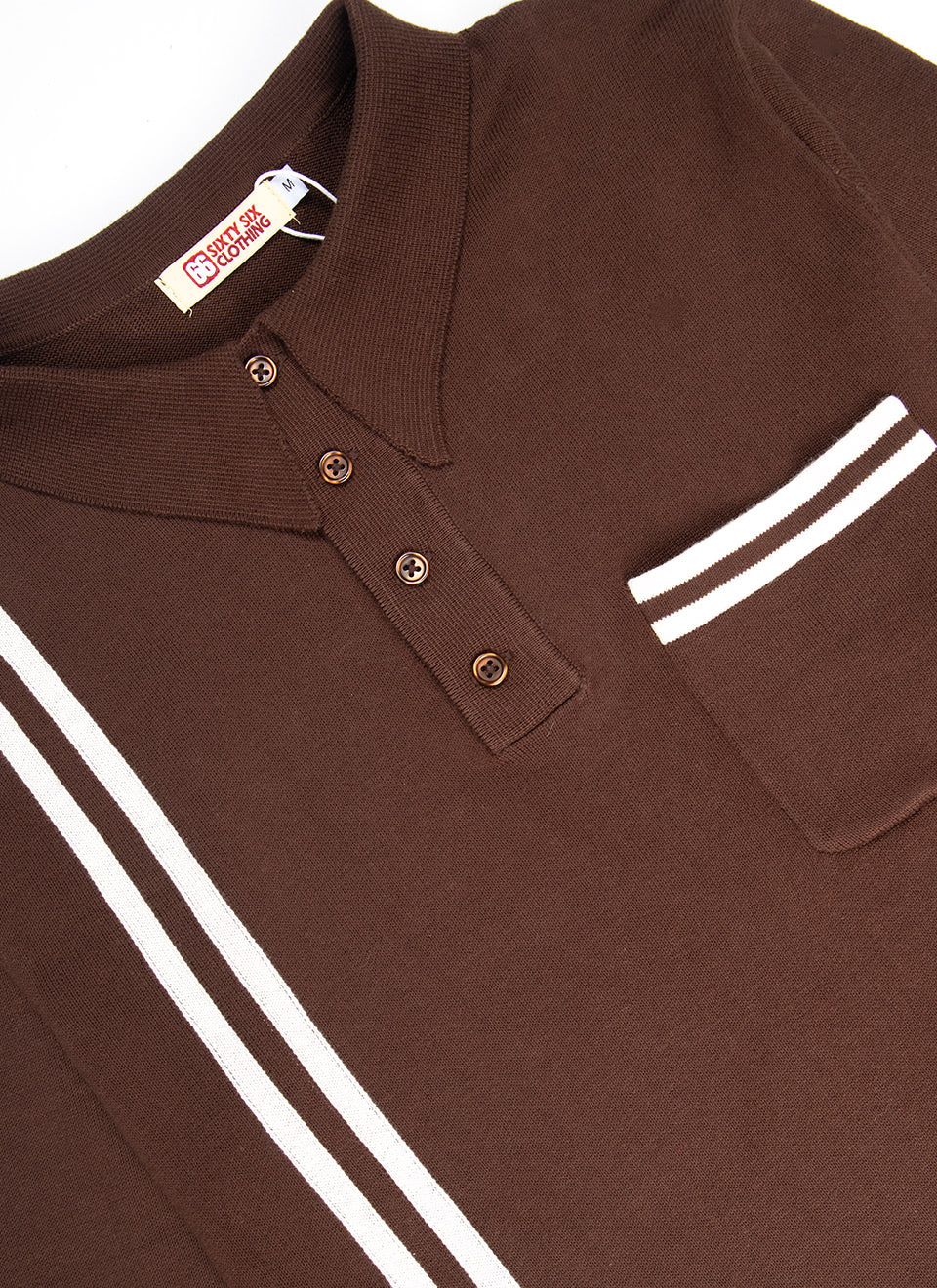 The 'Dave Quad' In Cocoa & Cream Stripe - Dave From Quadrophenia Inspired Top - by 66 Clothing