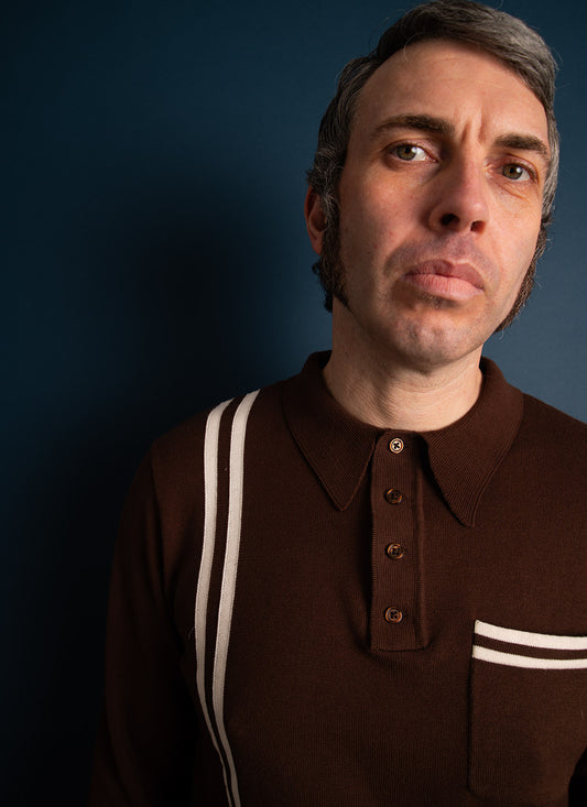 The 'Dave Quad' In Cocoa & Cream Stripe - Dave From Quadrophenia Inspired Top - by 66 Clothing