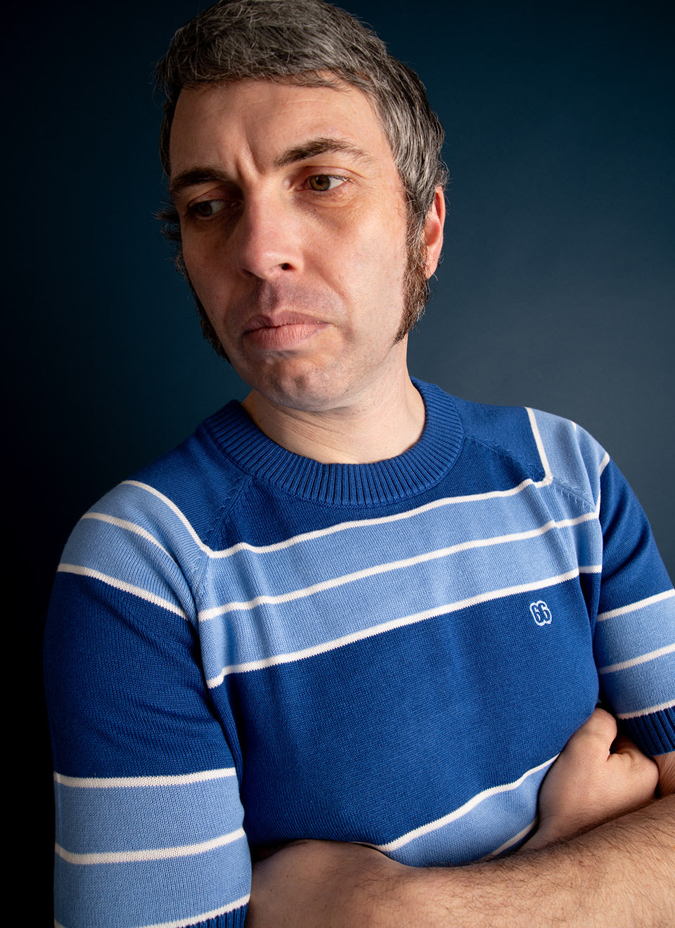 The 2 Blue ‘Teen Spirit’ by 66 Clothing – Striped Knit Top Inspired By Kurt Cobain in Nirvana