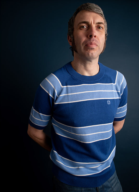 The 2 Blue โTeen Spiritโ by 66 Clothing โ Striped Knit Top Inspired By Kurt Cobain in Nirvana