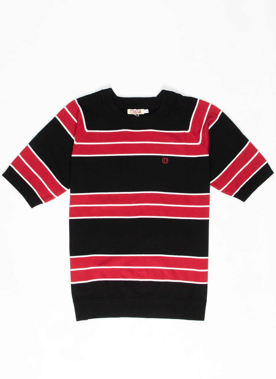 The Black & Red 'Teen Spirit' by 66 Clothing - Striped Knit Top Inspired By Kurt Cobain in Nirvana