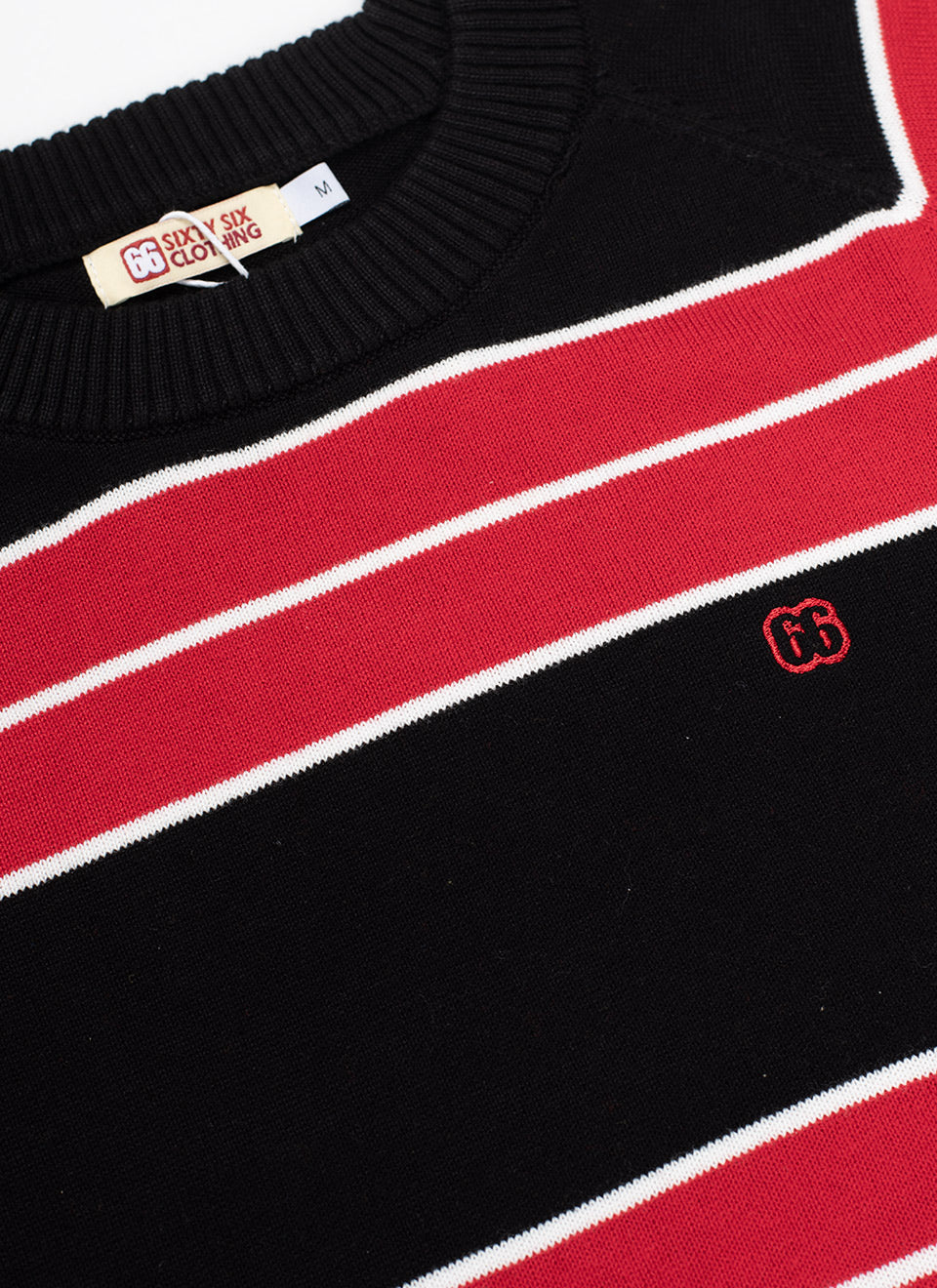 The Black & Red 'Teen Spirit' by 66 Clothing - Striped Knit Top Inspired By Kurt Cobain in Nirvana