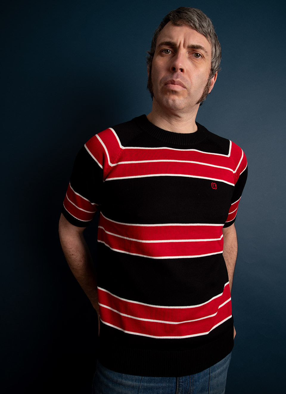 The Black & Red 'Teen Spirit' by 66 Clothing - Striped Knit Top Inspired By Kurt Cobain in Nirvana
