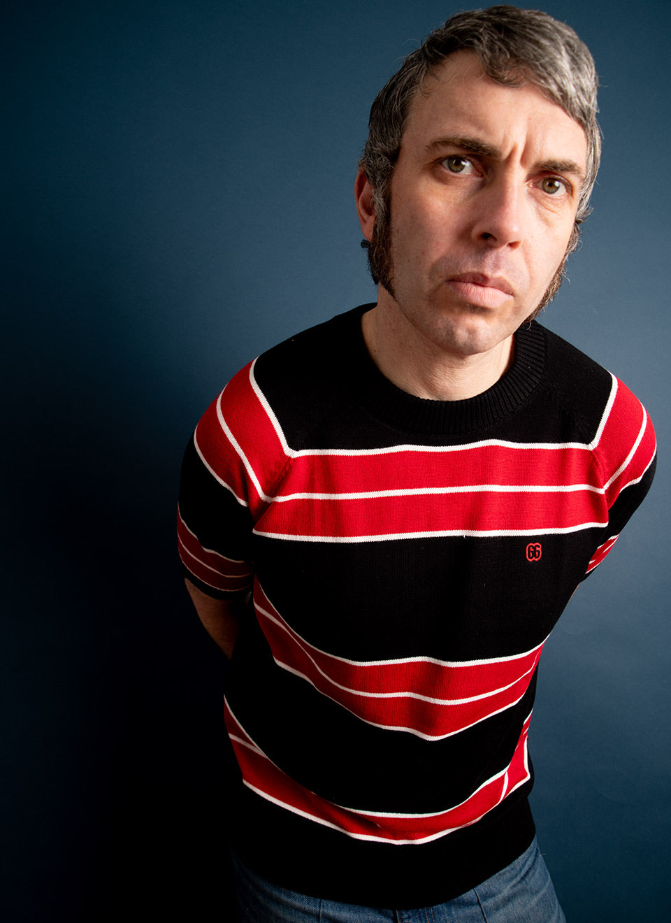 The Black & Red 'Teen Spirit' by 66 Clothing - Striped Knit Top Inspired By Kurt Cobain in Nirvana
