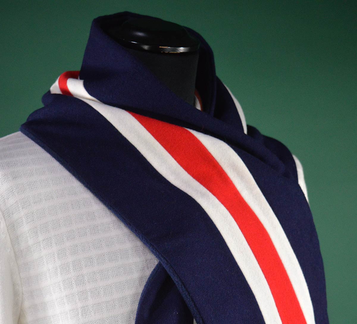 Red White Navy Blue College Scarf – Made In England- Mod Shoes Exclusive