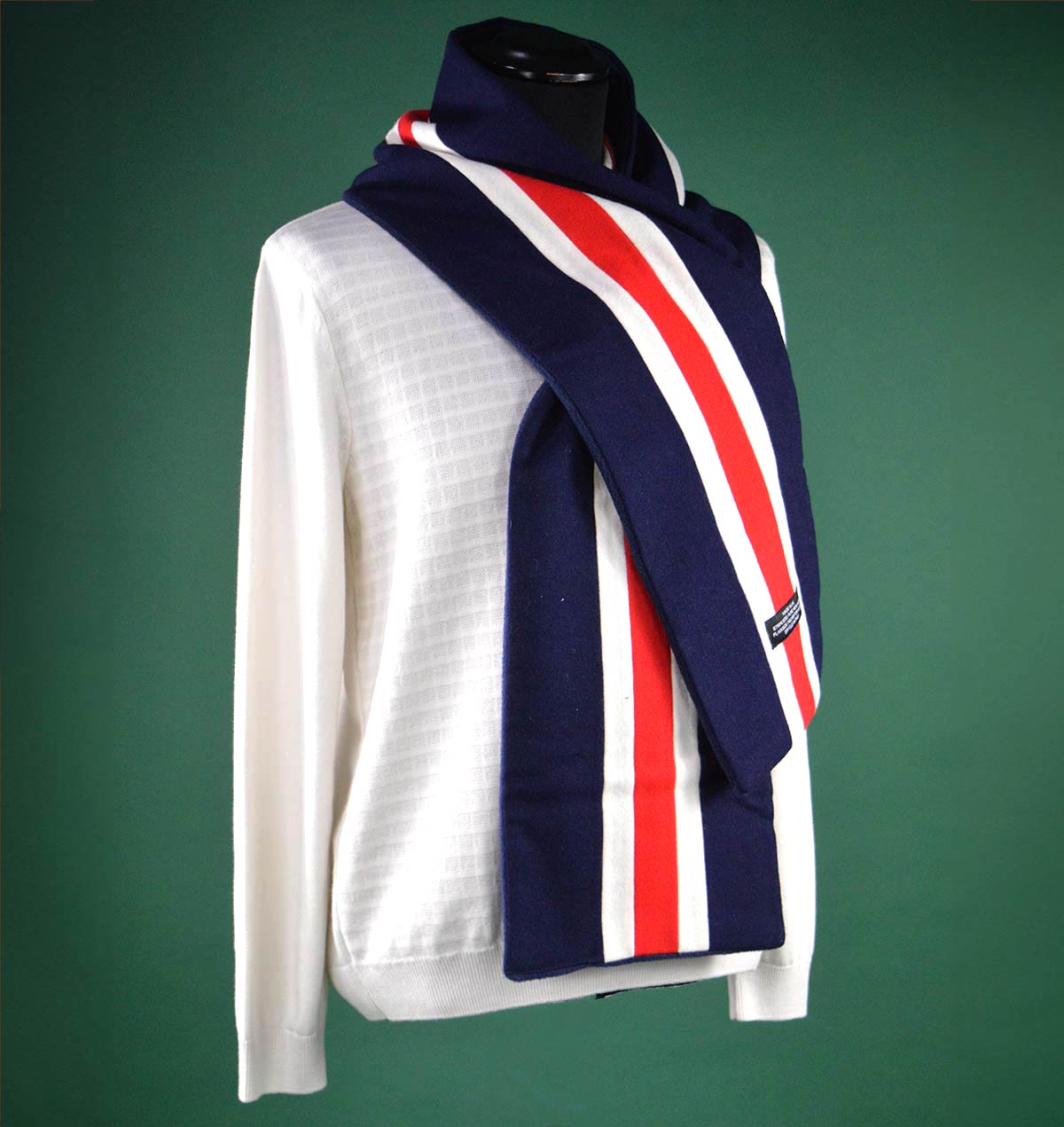 Red White Navy Blue College Scarf – Made In England- Mod Shoes Exclusive