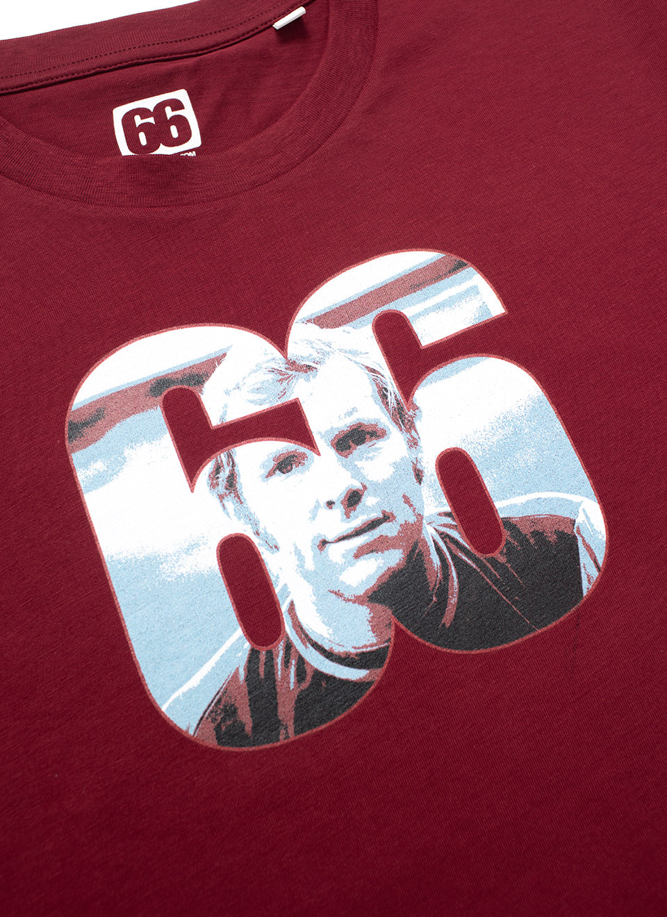 Bobby Moore West Ham Inspired - Burgundy T-shirt - AceTee by 66 Clothing