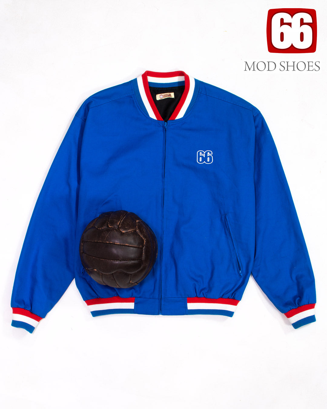 66 Clothing The Alf - 1966 World Cup Final Alf Ramsey Inspired - Mid Blue Training Monkey Jacket