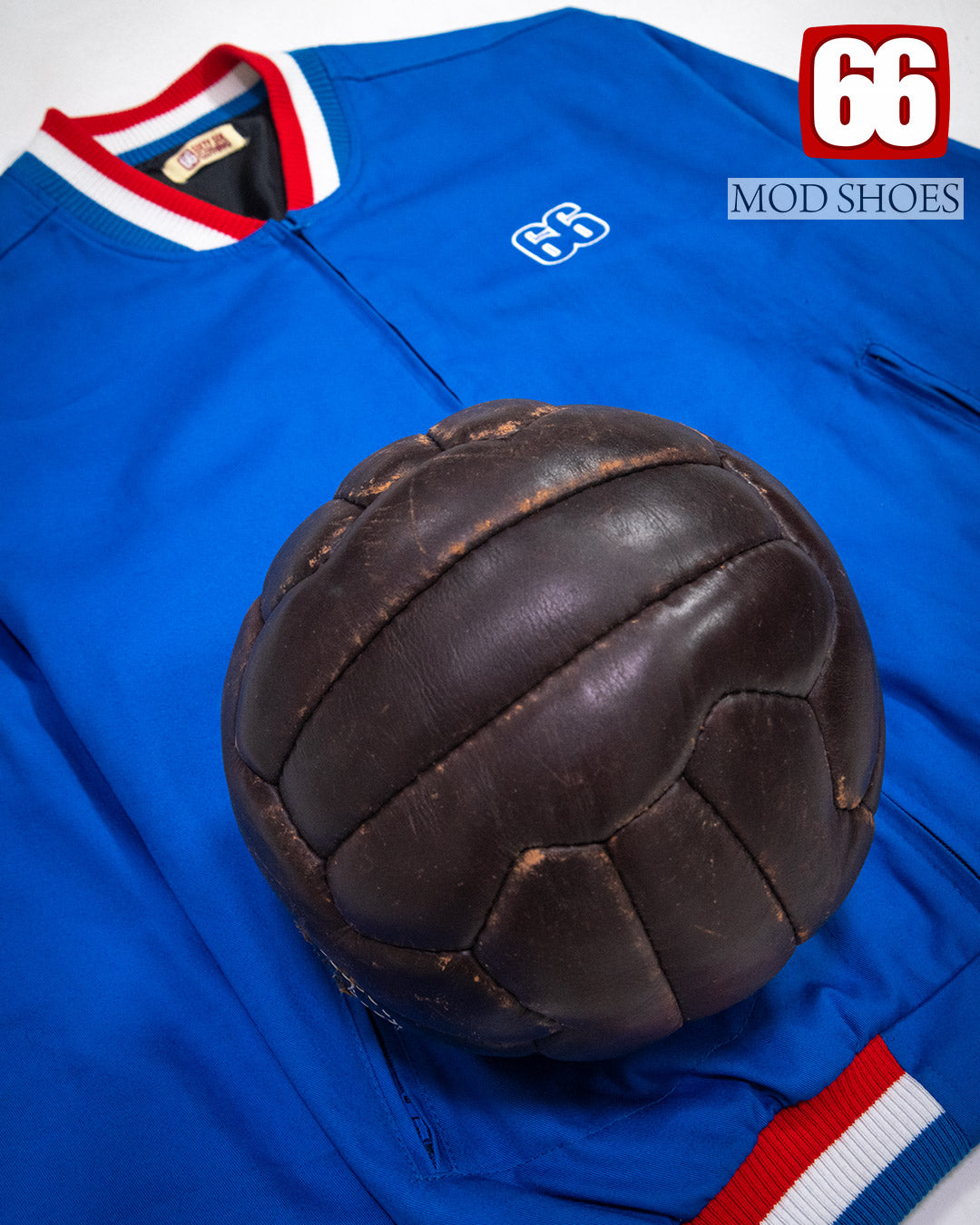 66 Clothing The Alf - 1966 World Cup Final Alf Ramsey Inspired - Mid Blue Training Monkey Jacket
