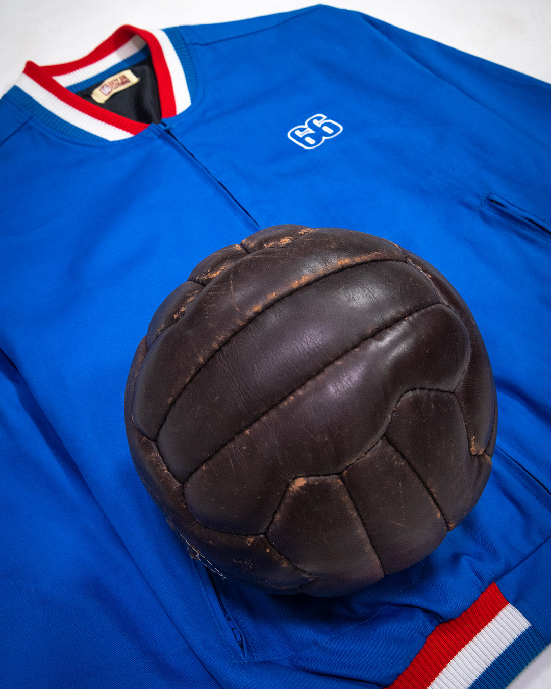 66 Clothing The Alf - 1966 World Cup Final Alf Ramsey Inspired - Mid Blue Training Monkey Jacket