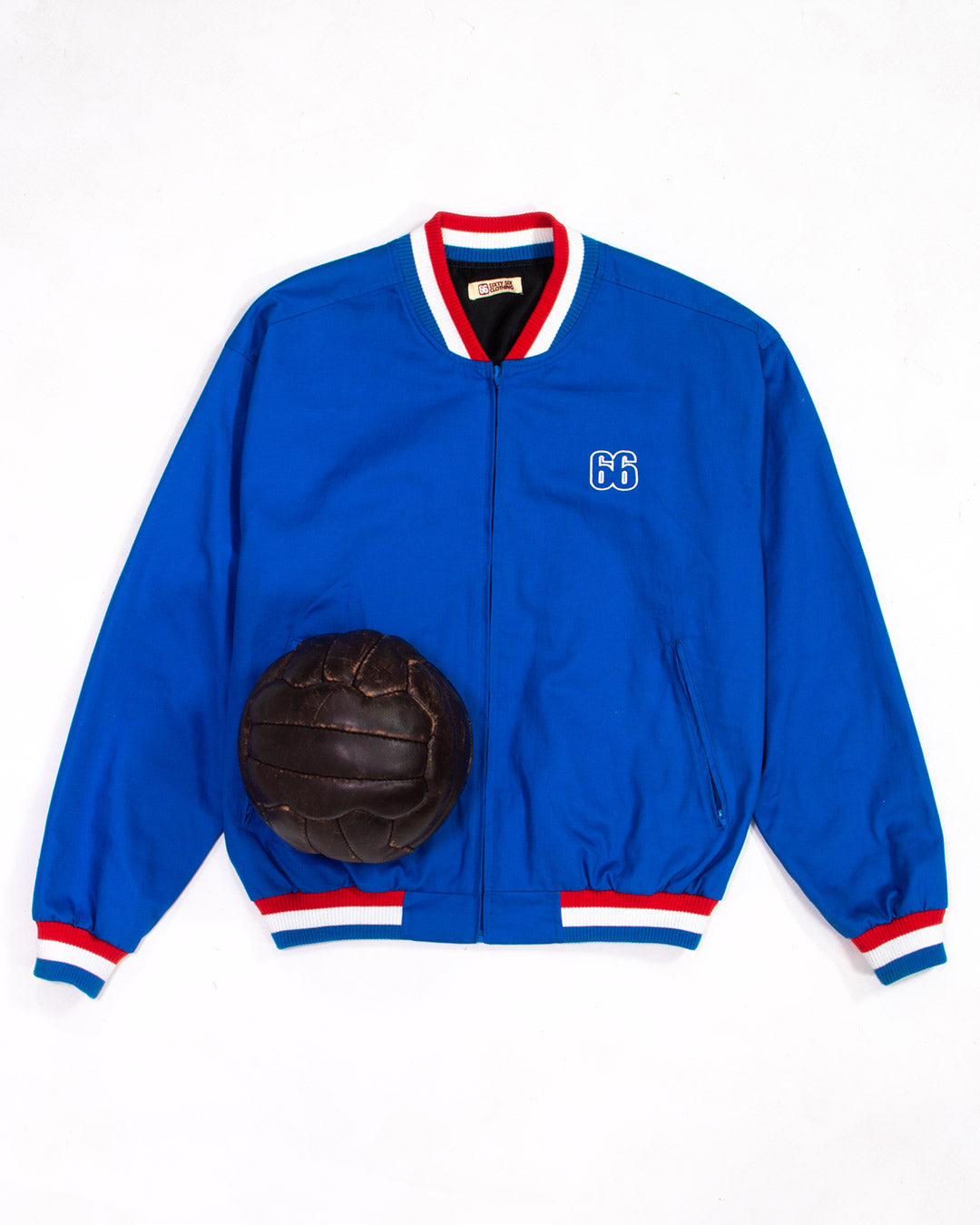 66 Clothing The Alf - 1966 World Cup Final Alf Ramsey Inspired - Mid Blue Training Monkey Jacket
