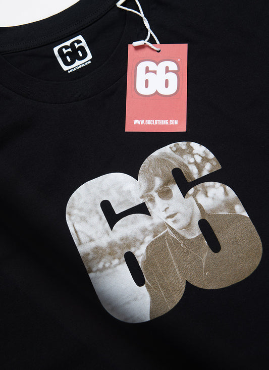 John Lennon 66 - Black T-shirt - AceTee by 66 Clothing