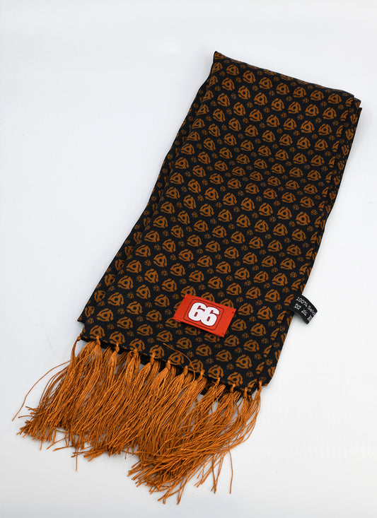 Black and Copper '45s' Silk Scarf by 66 Clothing - Inspired By Record 45 rpm Adapters