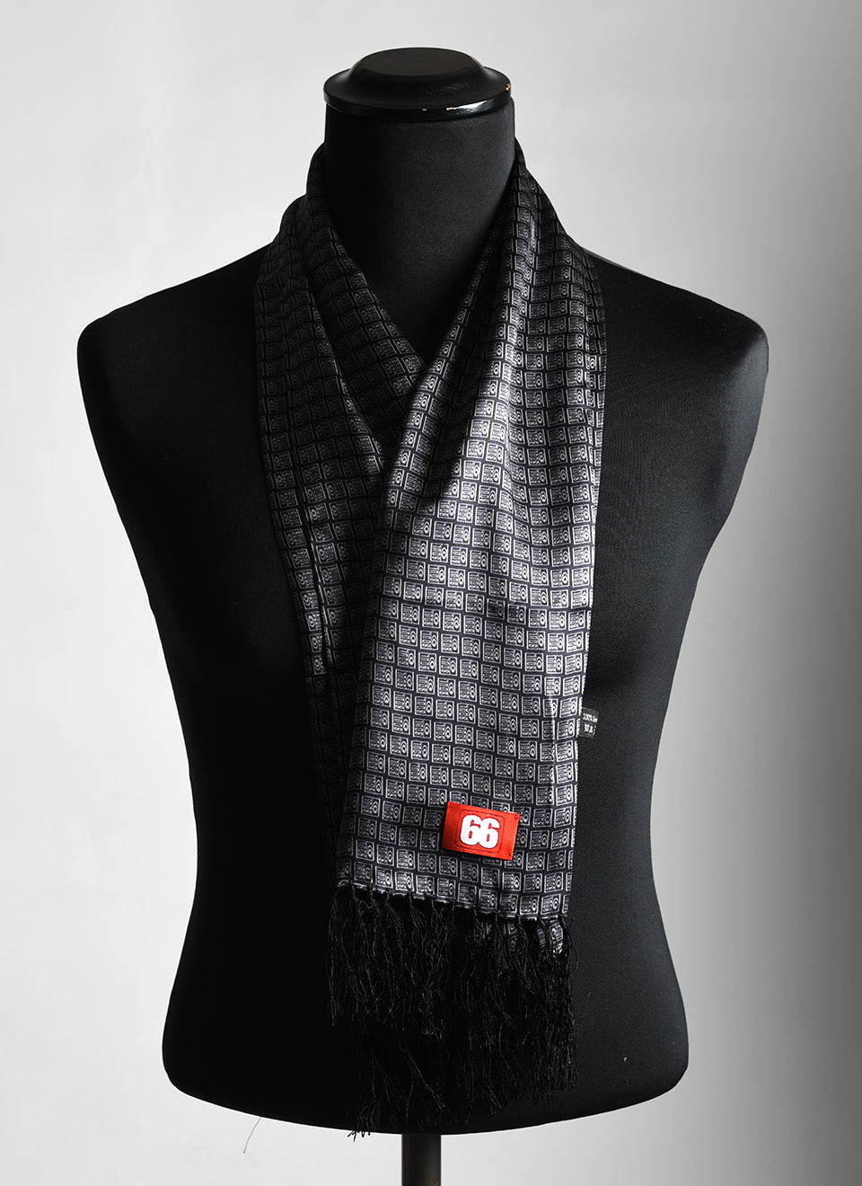 Black and Grey Soul Silk Scarf by 66 Clothing - Inspired by The Northern Soul Scene