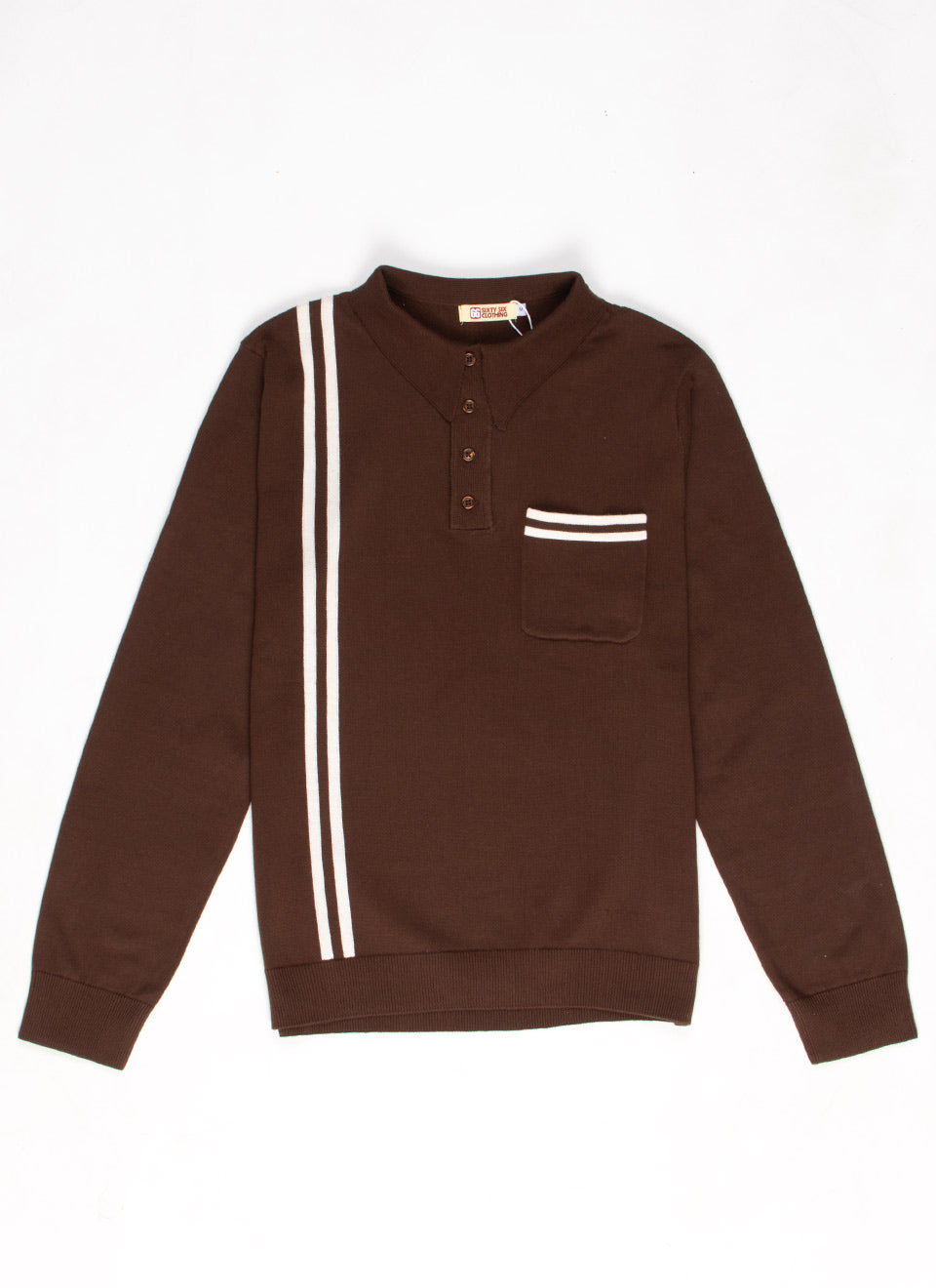 The 'Dave Quad' In Cocoa & Cream Stripe - Dave From Quadrophenia Inspired Top - by 66 Clothing