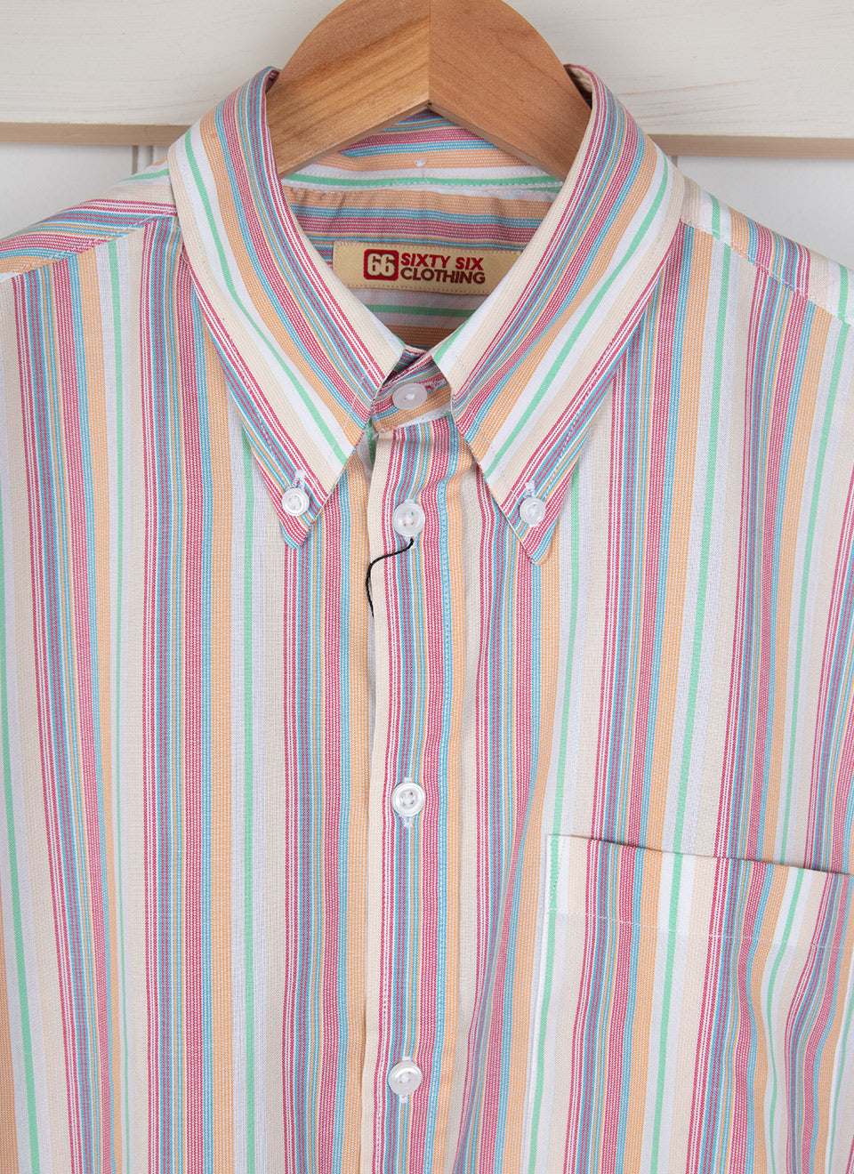 The Jackpot 2026 - Limited Edition - Multi Colour Stripe High Collar Button Down Long Sleeve Shirt - Mod Skin Style