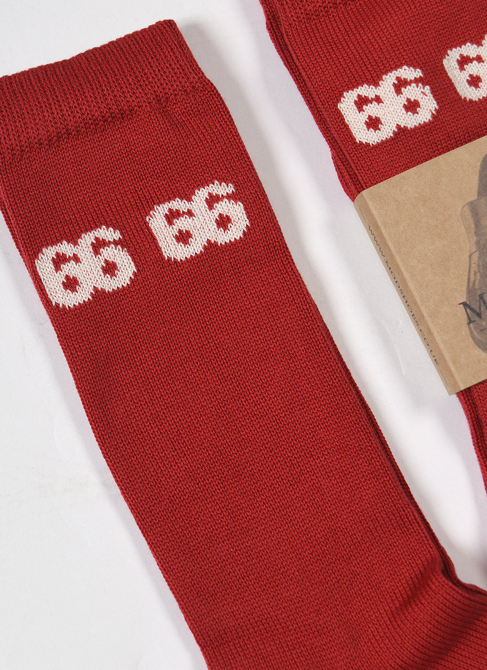 66 Muted Red Socks UK Made by 66 Clothing