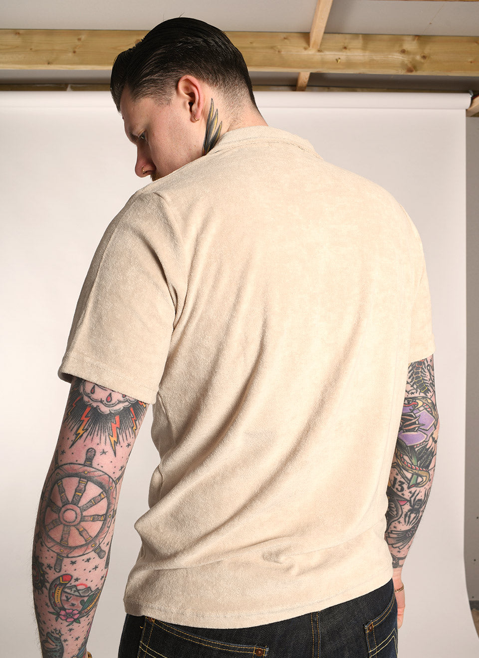 The Dr No In Oatmeal Terry Towelling - 66 Clothing James Bond Inspired Top