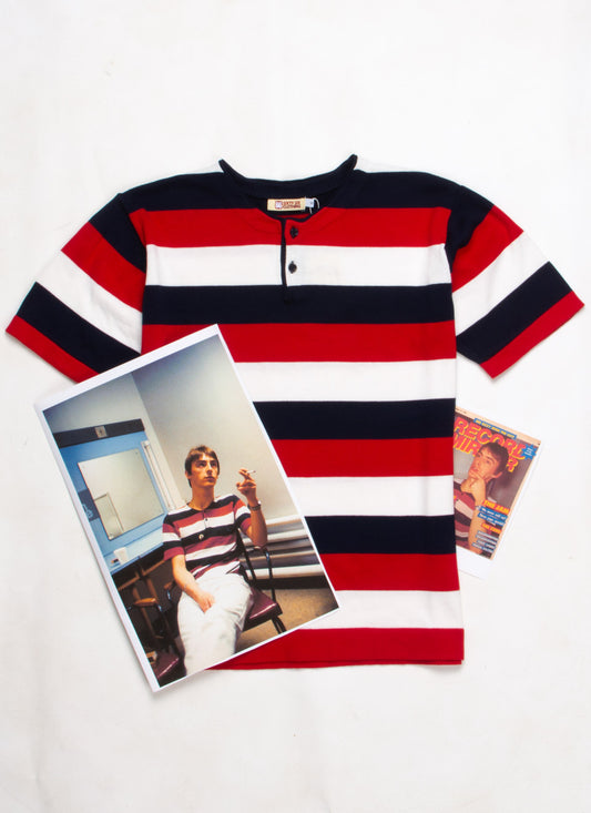 The Weller 82 - Red White Blue Stripe Knit Henley By 66 Clothing