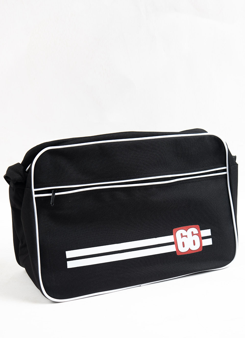 66 Clothing The Racer Bag - 66 Logo 2 Stripe - Shoulder Bag In Black