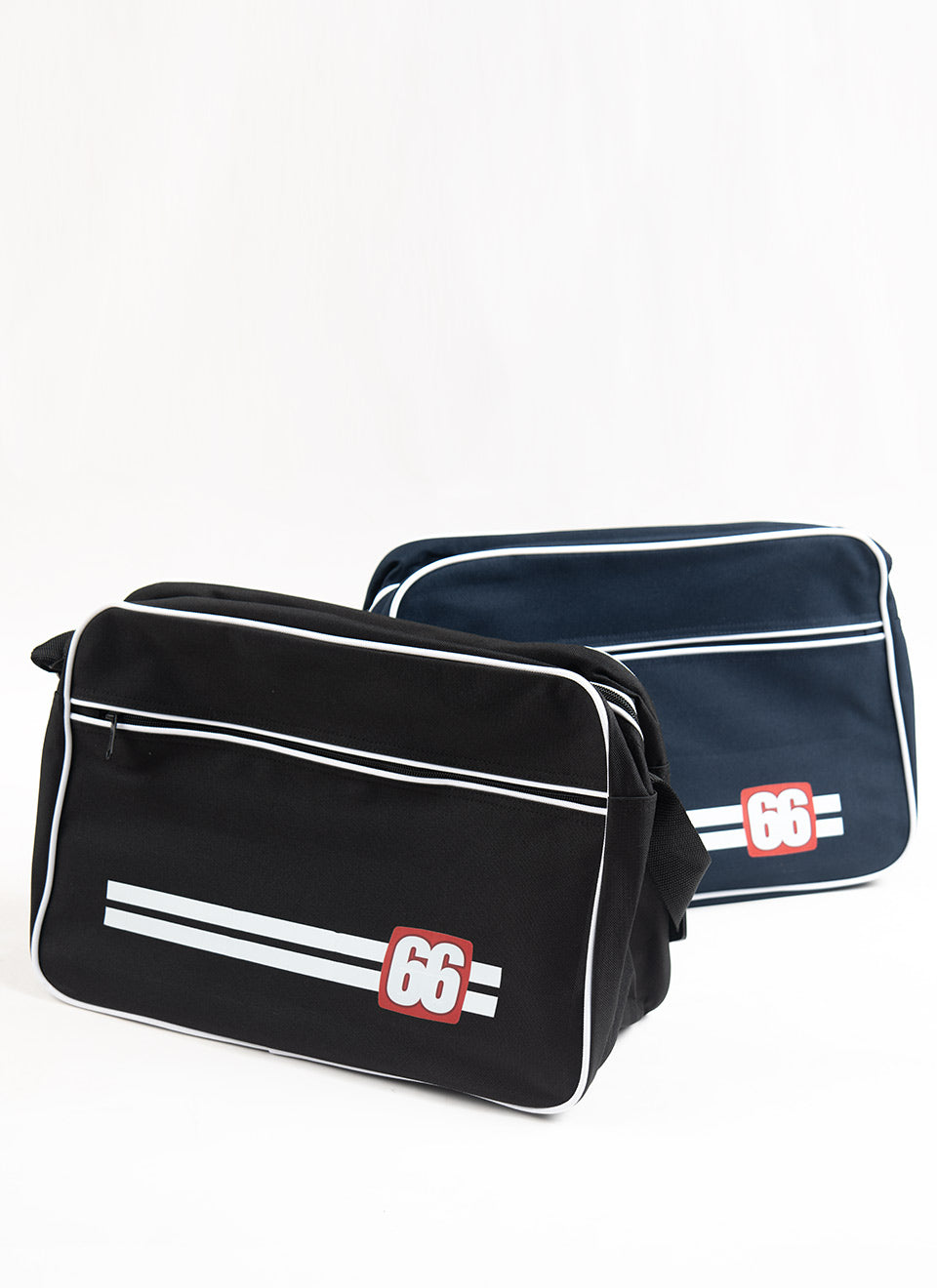 66 Clothing The Racer Bag - 66 Logo 2 Stripe - Shoulder Bag In Black