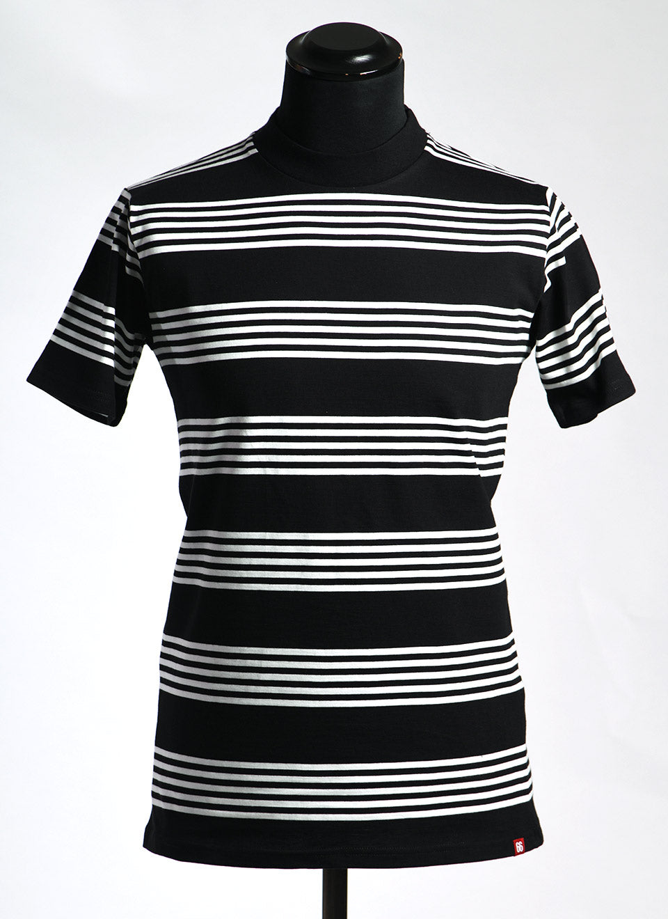 The ‘McQueen’ by 66 Clothing – Black and White Stripe Steve Mcqueen Inspired T-Shirt