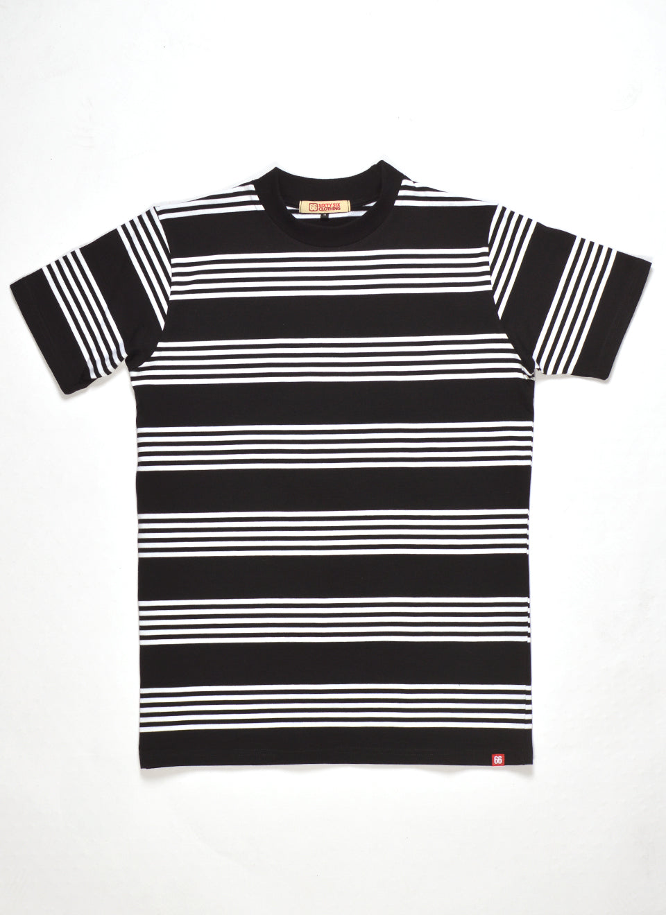 The ‘McQueen’ by 66 Clothing – Black and White Stripe Steve Mcqueen Inspired T-Shirt