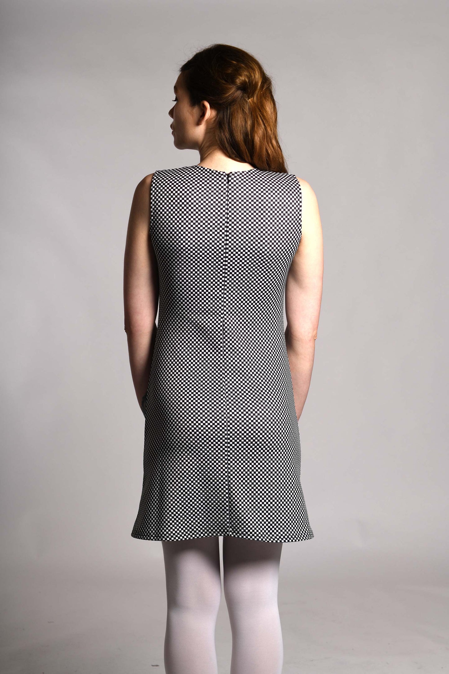 The 'Lucy' Dress in Black White Check - UK Made 60's Style Mod Dress